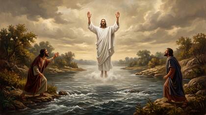 The Man in Linen Swears the Oath Over the River