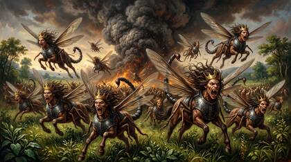 The Locust Swarm from the Smoke