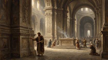 John Measures the Temple, Altar, and Worshipers